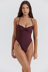 Aruba Cacao Gathered Swimsuit