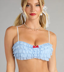 Kansas Dreamer Gingham Bra Top