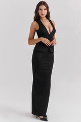 Hart Black Twill Maxi Skirt
