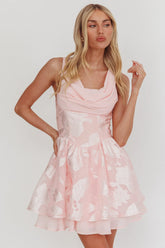 Lusting Lace-Up Back Mini Dress Blush