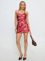 Roselynn Halter Mini Dress Pink Multi