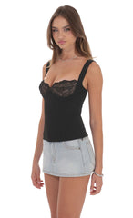 Lace Bust Top in Black