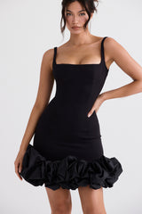 Lilou Black Ruffle Hem Dress