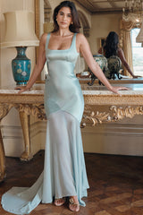 Vittoria Pistachio Chiffon Floor Length Gown