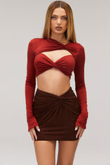 TranquilMistress Rocks Chocolate Twist Front Mini Skirt - SALE