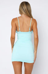 Come Get Me Mini Dress Aqua