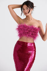 Fenella Hot Pink Trimmed Bandeau