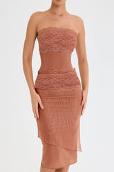 Mistress Rocks Cinnamon Lace Midi Skirt - SALE