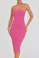 Mistress Rocks Candy Floss Knit Strapless Midi Dress - SALE