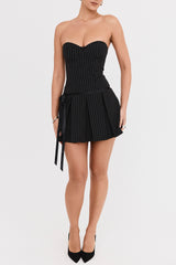 Mistress Rocks Black Pinstripe Mini Dress - SALE