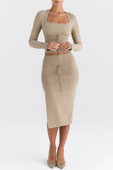 Mistress Rocks Gravel Knit Midi Skirt - SALE