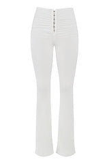 ElementalMistress Rocks White Jersey Gathered Trousers - SALE