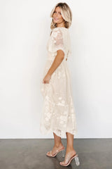 Clarisa Lace Midi Dress | Vintage Cream