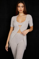 Opal Oatmeal Ribbed Knit Cardigan - SALE