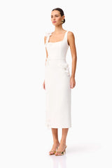 Chantelle 3D Midi Dress in White