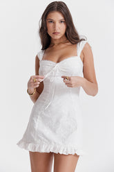 Odessa White Embroidered Mini Dress