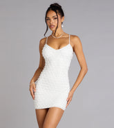 Alexa Rhinestone And Pearl Lace-Up Mini Dress