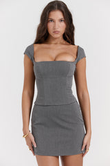 Rowena Grey Lace Back Corset