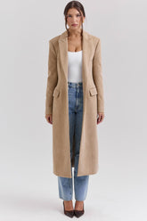 Remi Camel Single Breasted Long Coat