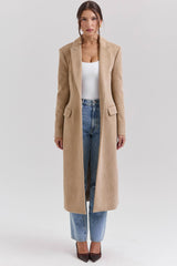 Remi Camel Single Breasted Long Coat