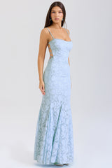 Joan Bluebell Lace Up Back Maxi Dress