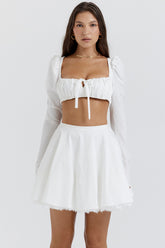 Nahla White Bow Mini Skirt