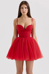 Princess Holly Red Tulle Mini Dress