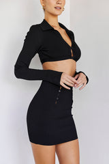 WonderMistress Rocks Black Bandage Cutout Mini Skirt - SALE