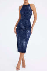 Mistress Rocks Marine Blue Beaded Midi Dress - SALE