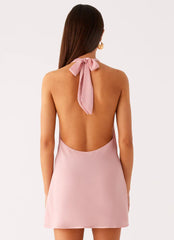 Coral Meadow Cowl Mini Dress - Pink