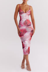 Mistress Rocks Rose Print Midi Dress - SALE