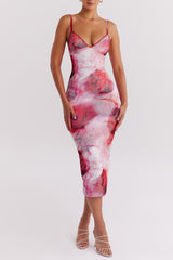Mistress Rocks Rose Print Midi Dress - SALE