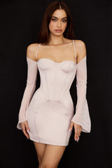 Isra Crystal Satin Corset Mini Dress