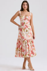 Elia Pink Peony Print Cotton Midi Sundress