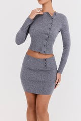 Mistress Rocks Slate Knit Mini Skirt - SALE