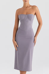 Mistress Rocks Slate Strapless Midi Dress - SALE