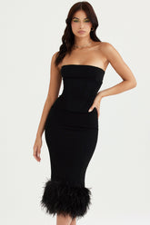 Fionula Black Strapless Corset Dress