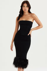 Fionula Black Strapless Corset Dress