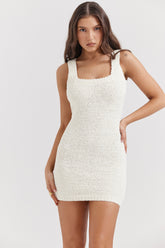 Zaira Cream Chenille Knit Mini Dress