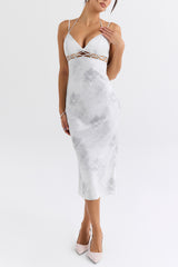 Mistress Rocks Marble Satin Slip Dress - SALE