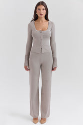 Hunter Grey Cashmere Straight Leg Trousers