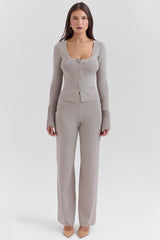 Hunter Grey Cashmere Straight Leg Trousers