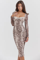 Seraphina Snake Print Corset Dress