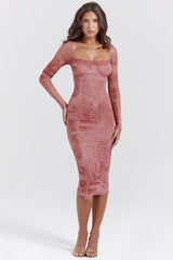 Seraphina Pink Print Corset Dress