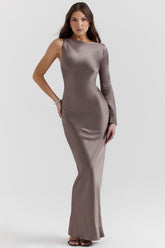 Catiana Smoke One Sleeve Maxi Dress