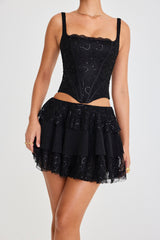 Mistress Rocks Black Layered Mini Skirt - SALE