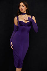 Talika Grape Corset Midi Dress
