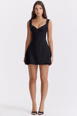 Tilly Black Pin Tuck Mini Dress