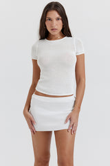 Mariella White Knit Mini Skirt