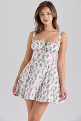 Calia Cream Rose Print Stretch Cotton Mini Dress